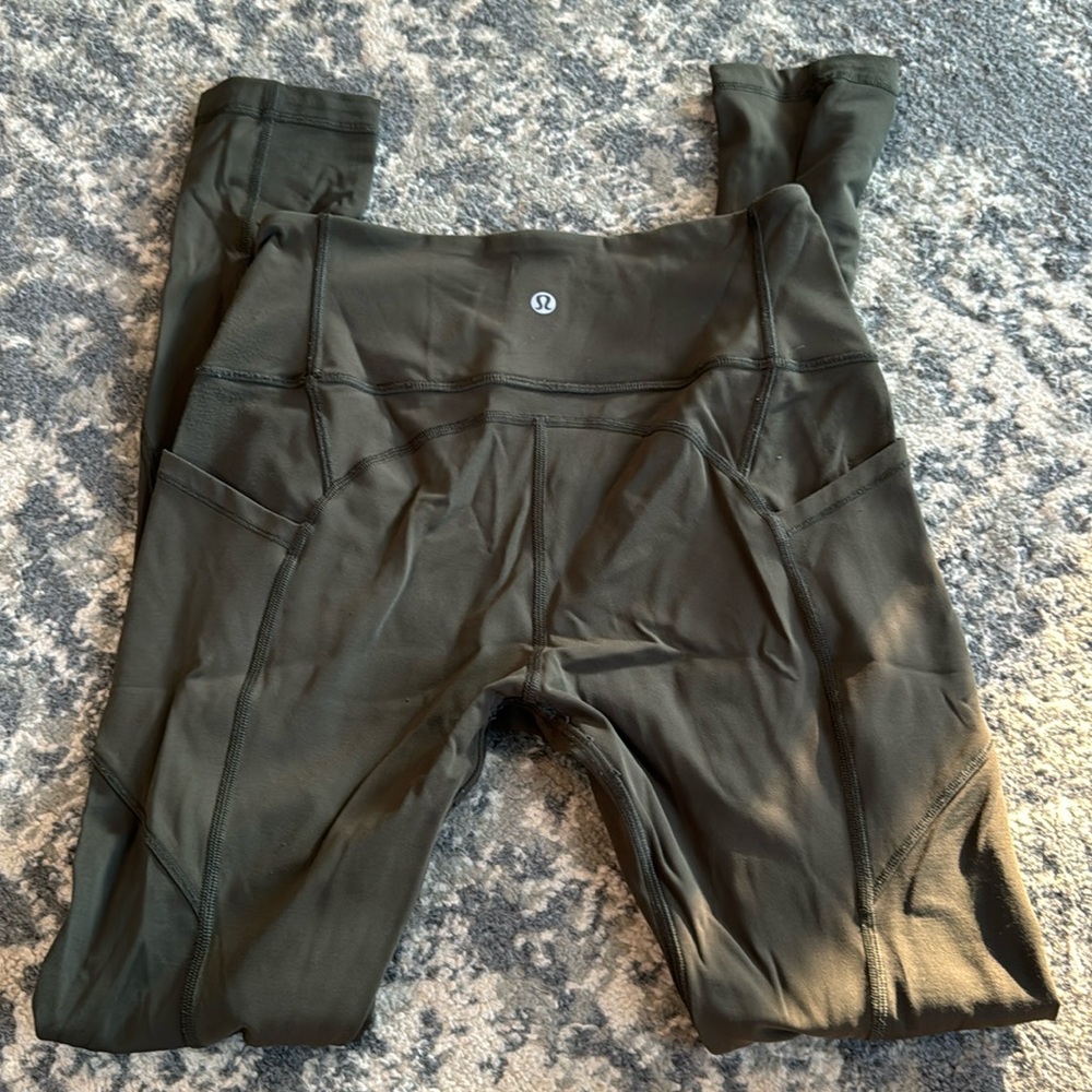 Army green lululemon leggings